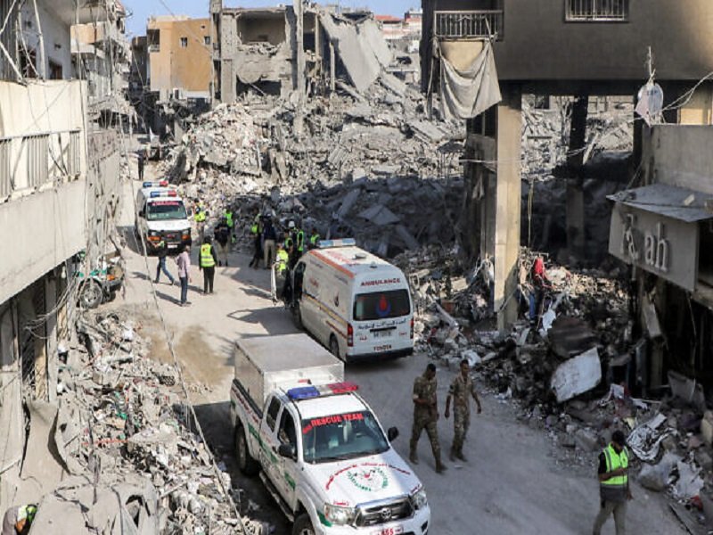 Ambulance in bomb area