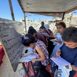 gaza kids education school tent